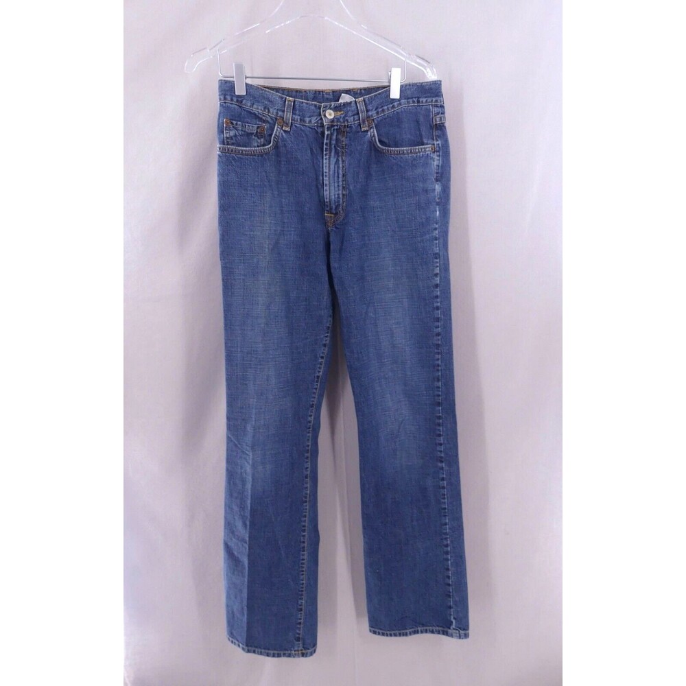 Vintage Lucky Brand Y2K Gene Montesano Low Rise Flared Blue Jeans Size 10/30